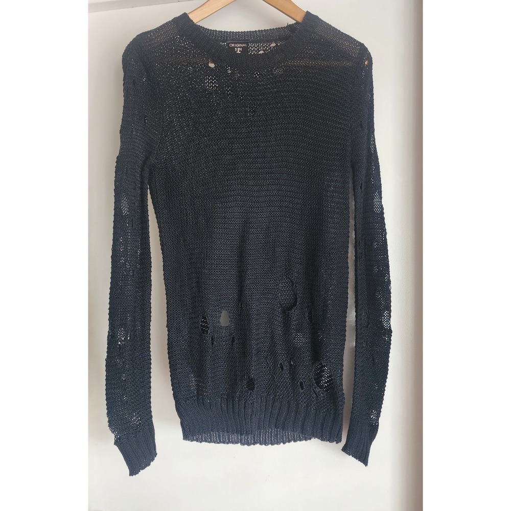 Original Sin Women's Pullover Sweater‎ Size S Black Cotton Polyester Casual